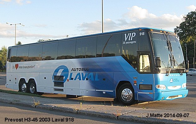 BUS/AUTOBUS: Prevost H3-45 2003 Autobus Laval