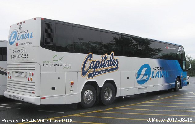 BUS/AUTOBUS: Prevost H3-45 2003 Autobus Laval