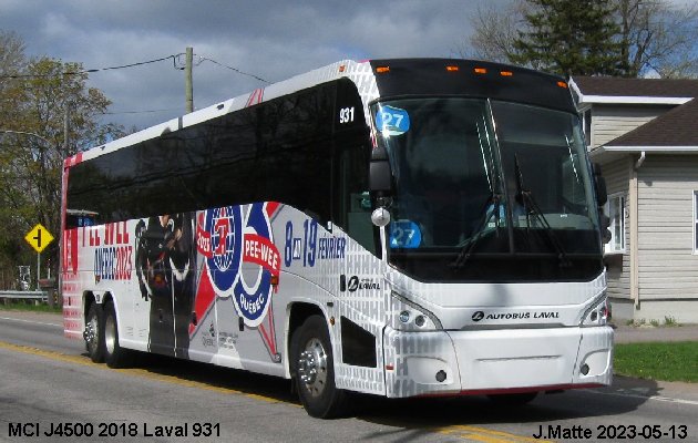 BUS/AUTOBUS: MCI J4500 2018 Laval