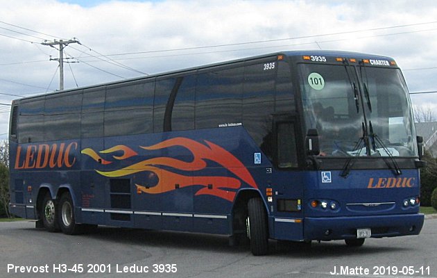 BUS/AUTOBUS: Prevost H3-45 2001 Leduc