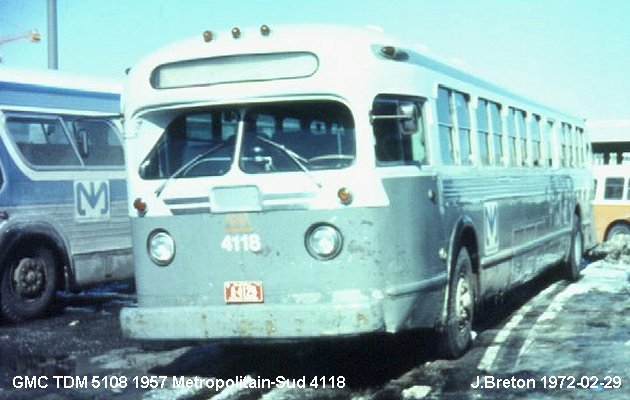 BUS/AUTOBUS: GMC TDM5108 1957 Metropolitain-Sud