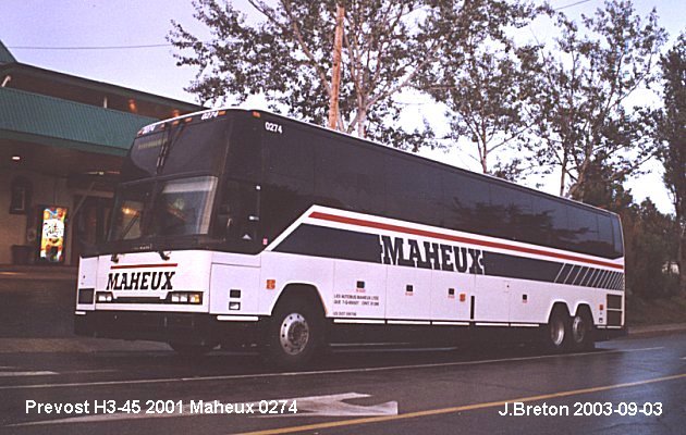 BUS/AUTOBUS: Prevost H3-45 2001 Maheux