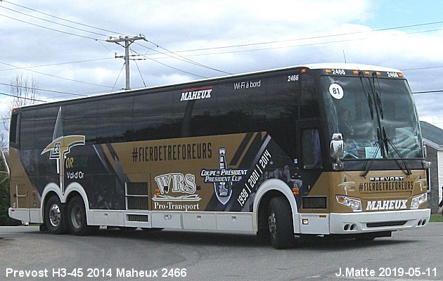 BUS/AUTOBUS: Prevost H3-45 2014 Maheux