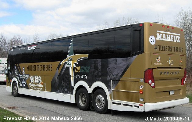 BUS/AUTOBUS: Prevost H3-45 2014 Maheux