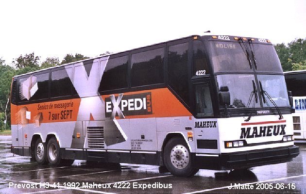 BUS/AUTOBUS: Prevost H3-41 1992 Maheux