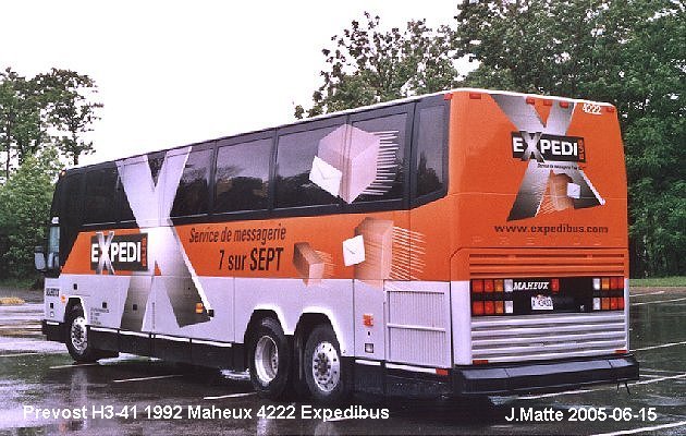 BUS/AUTOBUS: Prevost H3-41 1992 Maheux