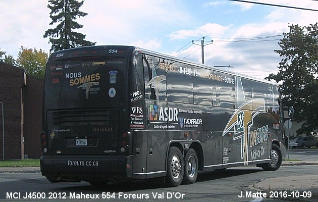 BUS/AUTOBUS: MCI J4500 2012 Maheux