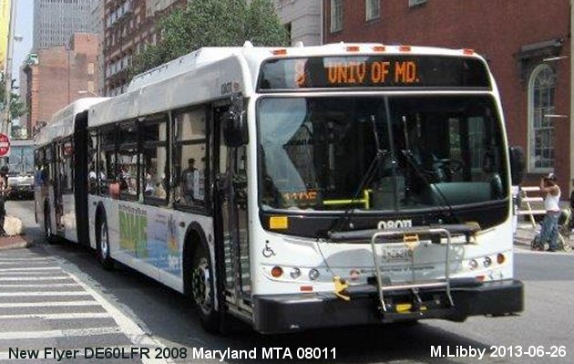 BUS/AUTOBUS: New Flyer DE60LFR 2008 Maryland MTA