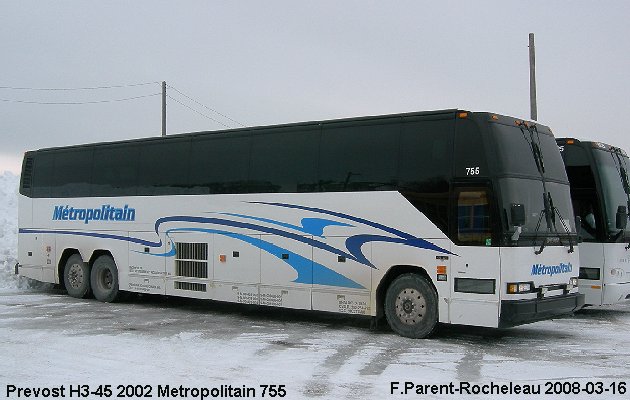 BUS/AUTOBUS: Prevost H3-45 2002 Auger Metropolitain