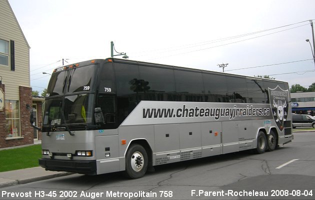 BUS/AUTOBUS: Prevost H3-45 2002 Auger Metropolitain