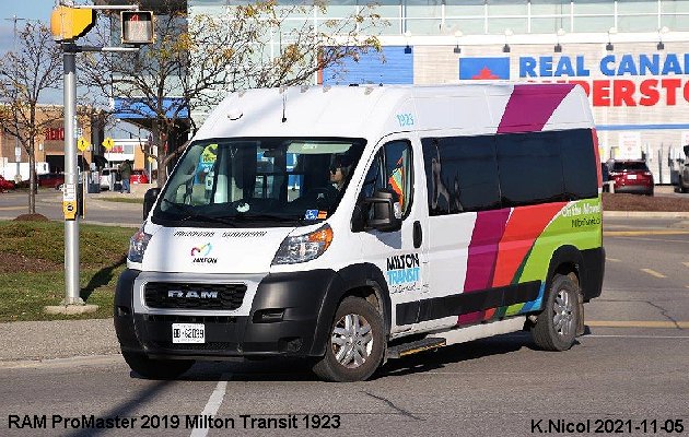 BUS/AUTOBUS: RAM ProMaster 2019 Milton Transit