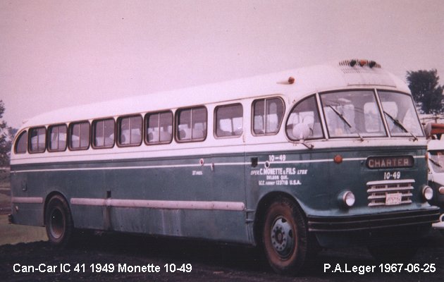 BUS/AUTOBUS: Can-Car IC 41 1949 Monette