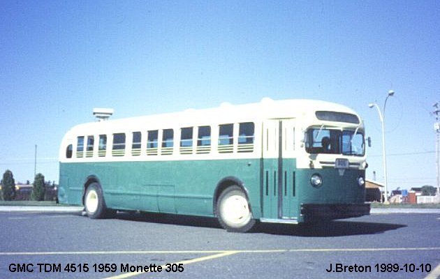 BUS/AUTOBUS: GMC TDM 4515 1959 Monette