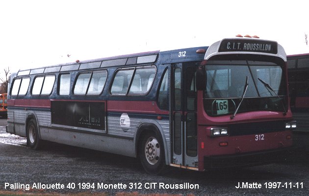 BUS/AUTOBUS: Palling Allouette 40 1994 Monette