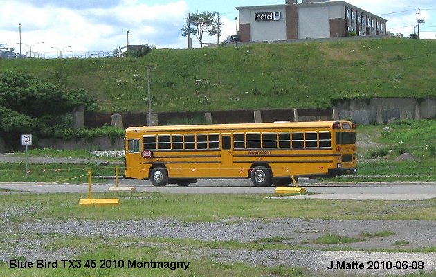 BUS/AUTOBUS: Blue Bird TX3 45 2010 Montmagny