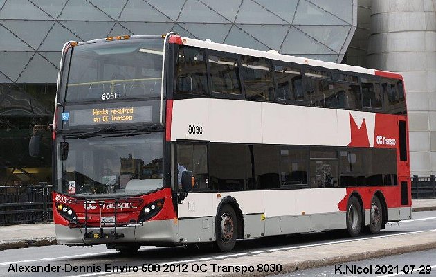 BUS/AUTOBUS: Alexander-Dennis Enviro 500 2012 OC Transpo