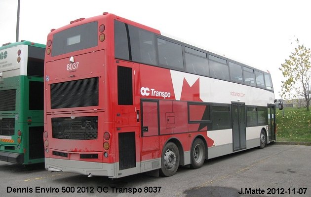 BUS/AUTOBUS: Alexander-Dennis Enviro 500 2012 Oc Transpo