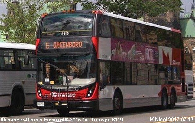 BUS/AUTOBUS: Alexander-Dennis Enviro 500 2015 OC Transpo