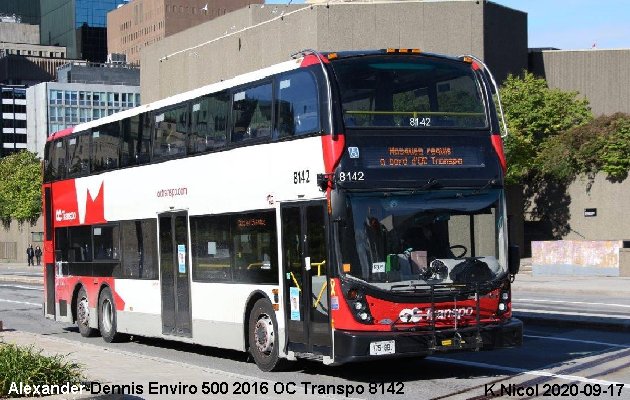 BUS/AUTOBUS: Alexander-Dennis Enviro 500 2016 OC Transpo