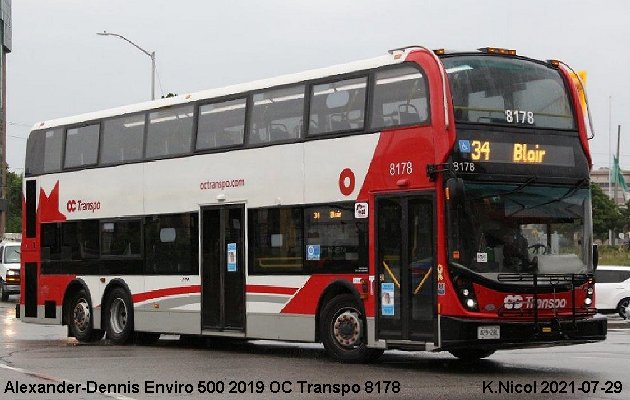 BUS/AUTOBUS: Alexander-Dennis Enviro 500 2019 OC Transpo