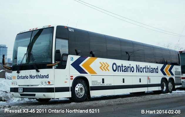 BUS/AUTOBUS: Prevost X3-45 2011 Ontario Northland