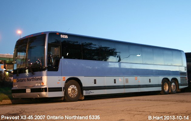 BUS/AUTOBUS: Prevost X3-45 2007 Ontario Northland