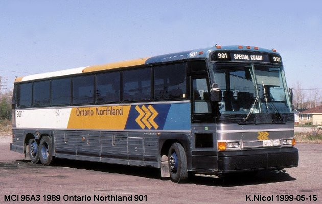 BUS/AUTOBUS: MCI 96A3 1989 Ontario Northland