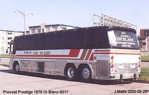 BUS/AUTOBUS: Prevost Prestige 1978 Or Blanc