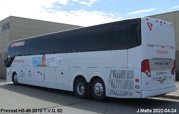 BUS/AUTOBUS: Prevost H3-45 2019 Tours Vieux Quebec