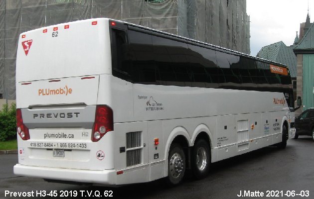 BUS/AUTOBUS: Prevost H3-45 2019 Tours Vieux Québec