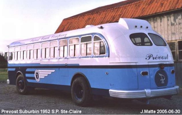 BUS/AUTOBUS: Prevost Surburbin 1952 Prive