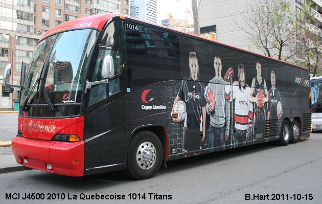 BUS/AUTOBUS: MCI J4500 2010 Quebecoise