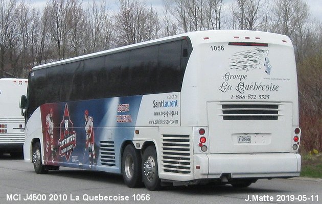 BUS/AUTOBUS: MCI J4500 2010 Quebecoise