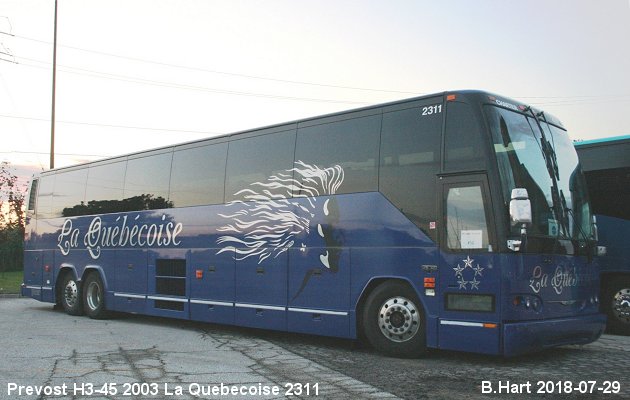 BUS/AUTOBUS: Prevost H3-45 2003 Quebecoise