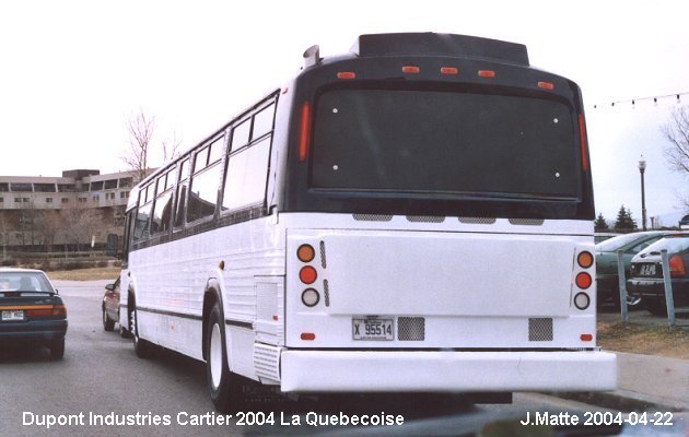 BUS/AUTOBUS: Dupont Industries Cartier 2004 Quebecoise