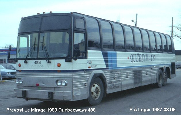 BUS/AUTOBUS: Prevost Mirage 1980 Quebecways