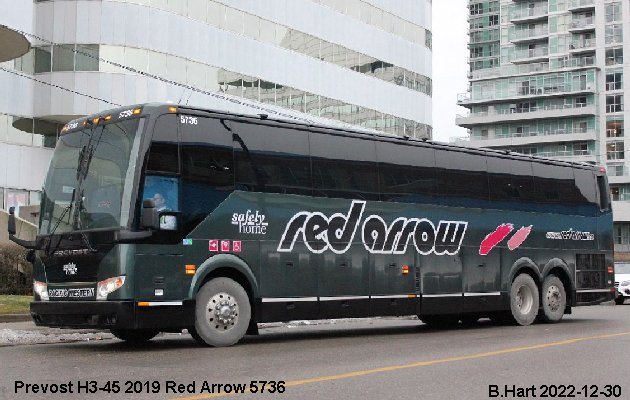 BUS/AUTOBUS: Prevost H3-45 2019 Red Arrow