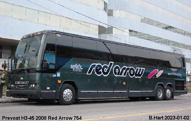 BUS/AUTOBUS: Prevost H3-45 2008 Red Arrow