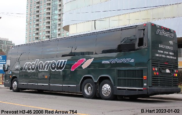 BUS/AUTOBUS: Prevost H3-45 2008 Red Arrow