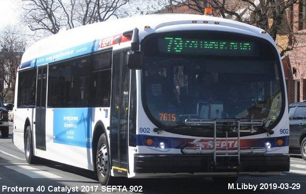 BUS/AUTOBUS: Proterra Catalyst 2017 SEPTA