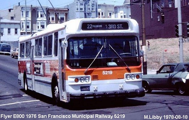 BUS/AUTOBUS: Flyer E 800 1976 San Francisco Municipal Railway