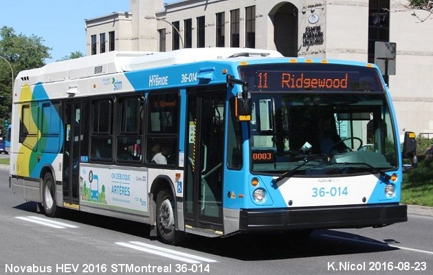 BUS/AUTOBUS: Novabus HEV 2016 STMontreal