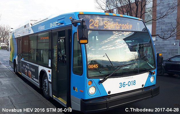 BUS/AUTOBUS: Novabus HEV 2016 STMontreal