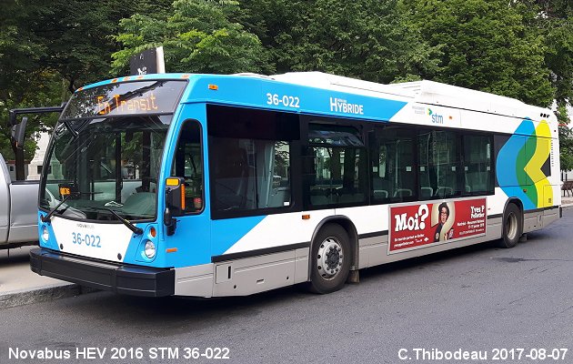 BUS/AUTOBUS: Novabus HEV 2016 STMontreal