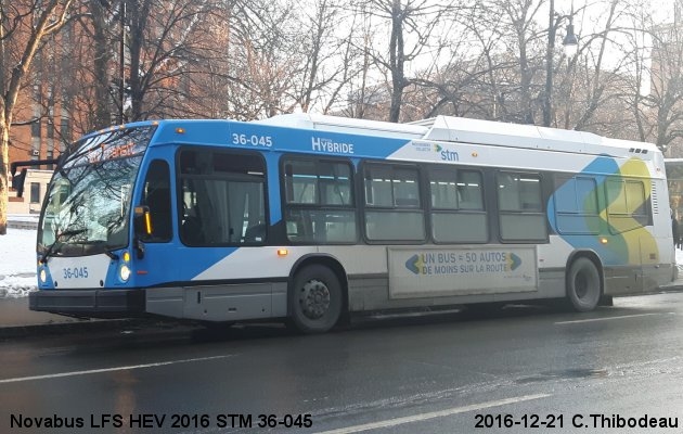 BUS/AUTOBUS: Novabus HEV artic 2016 StMontreal