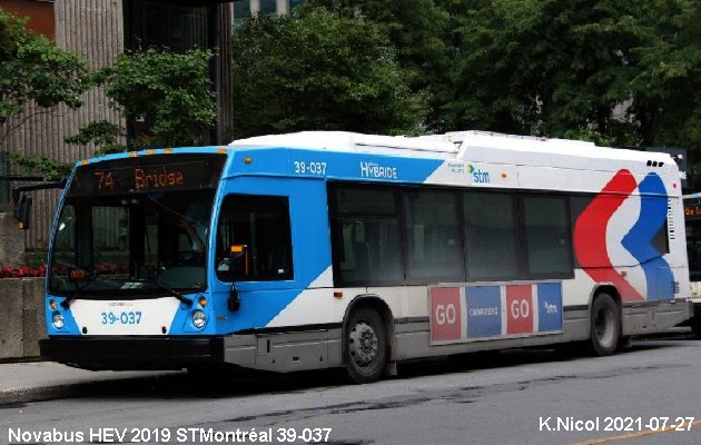 BUS/AUTOBUS: Novabus HEV 2019 STMontréal