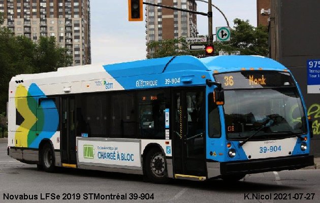 BUS/AUTOBUS: Novabus LFSe 2019 STMontréal