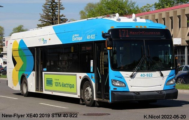 BUS/AUTOBUS: New Flyer XE40 2019 STMontréal