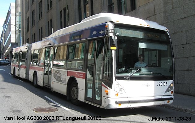 BUS/AUTOBUS: Van Hool AG300 2003 RTLongueuil