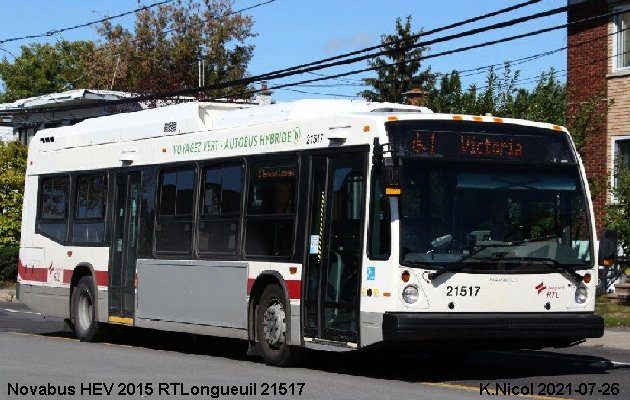 BUS/AUTOBUS: Novabus HEV 2015 RTLongueuil